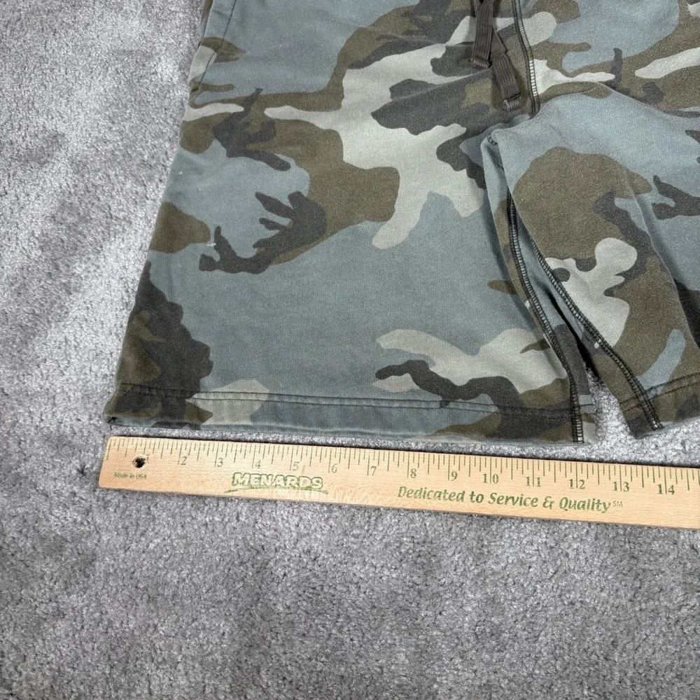 Old Navy Sweat Shorts Mens L Green Camo Fleece Drawstring Athletic Gym Y2K